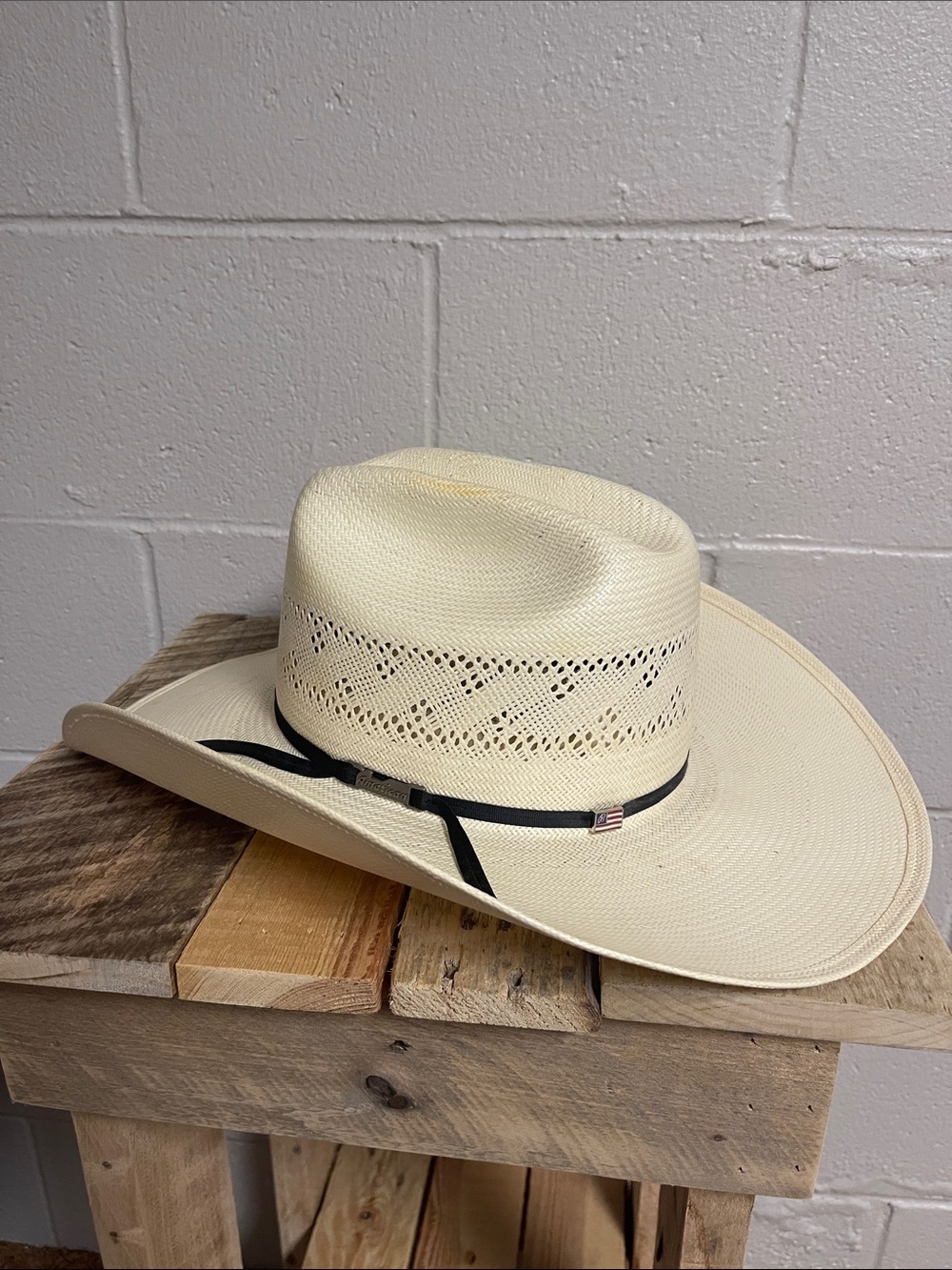 Men's American Hat Co Durable Straw Western Cowboy Hat with Black Band
